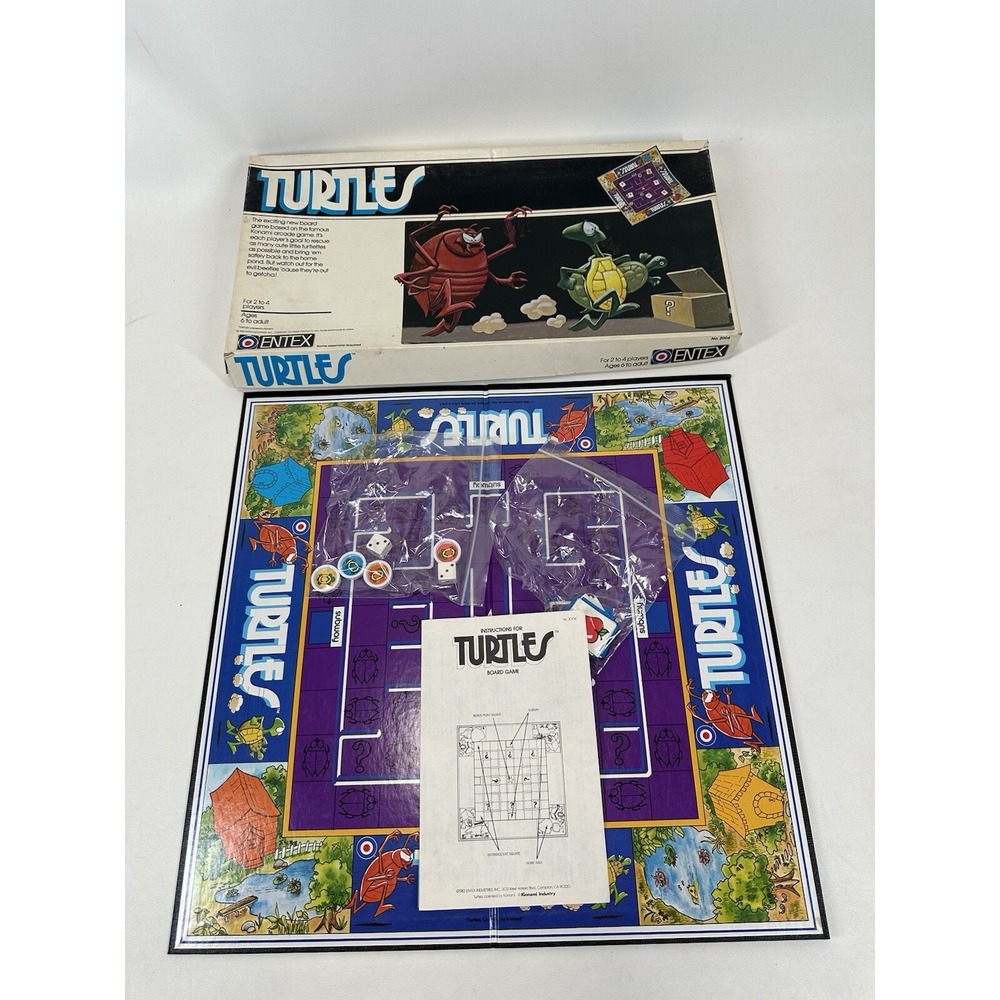 TURTLES Board GAME ENTEX Complete Based on Konami Arcade COLECO VINTAGE 1982